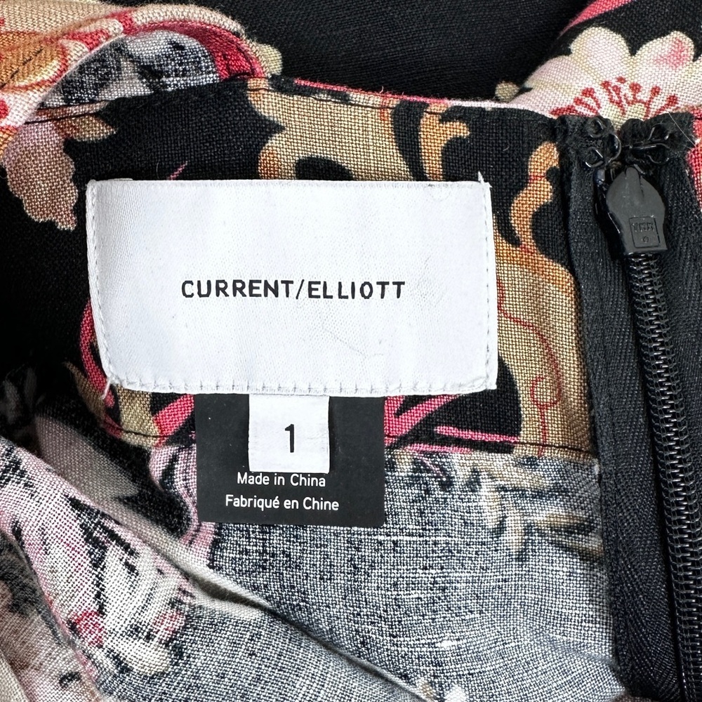 Floral Print Linen Open Back Midi Dress Small prairie cottage earthy‎ neutral - Picture 7 of 11